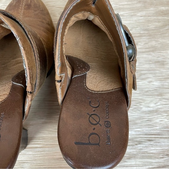 BORN CONCEPT Brown Leather Heeled Mules - Picture 6 of 13